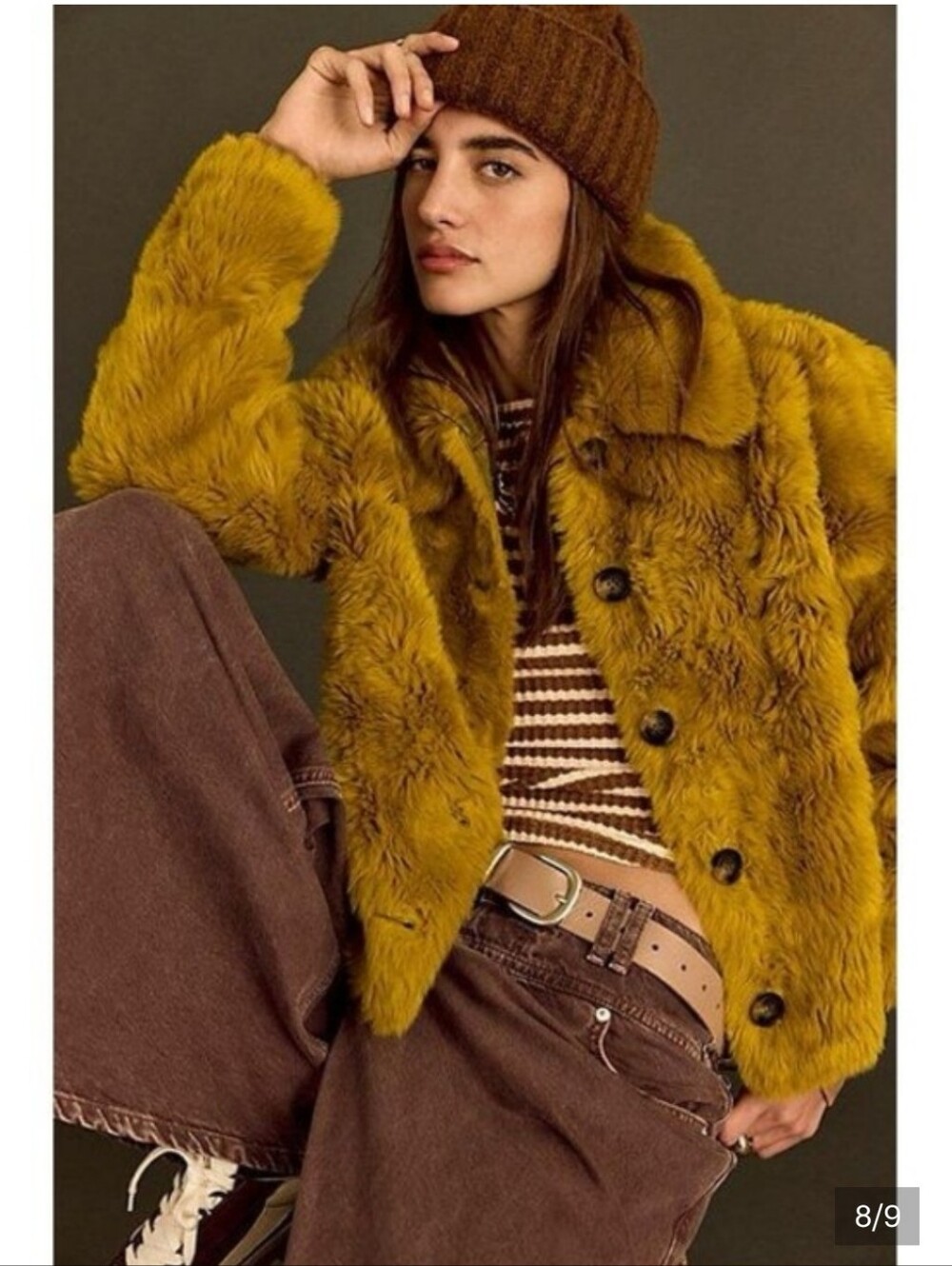 Free People Alice Faux Fur Throw On Jacket In Lemon Party Size XS Nwt